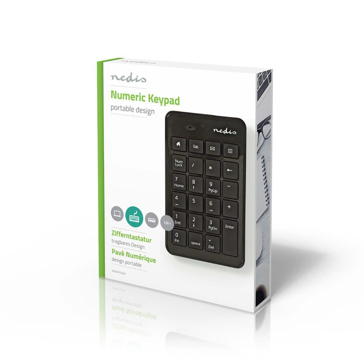 Nedis Wired Numeric Keypad USB Black KBNM100BK