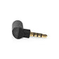 Stereo Audio Adapter 3.5mm Male to 3.5mm Female 90° Angled 4-Pole Anthracite