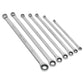 Sealey Double Ring Ratchet/Fixed Spanner Set 7pc Extra-Long Metric AK6319