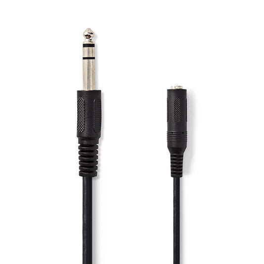 Nedis Stereo Audio Cable 6.35mm Male 6.35mm Female Nickel Plated 5m Round Label