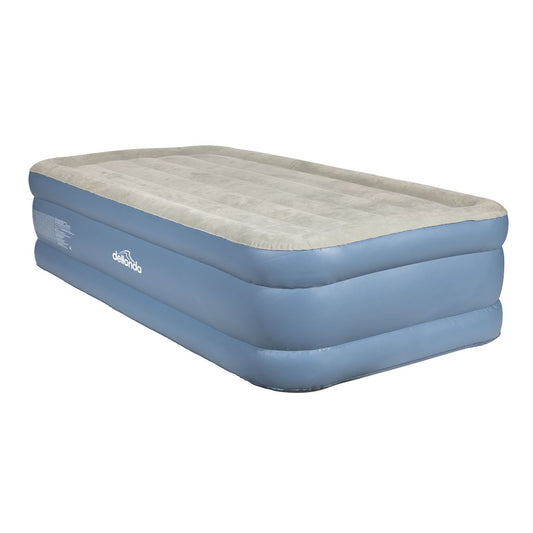 Sealey Dellonda, Single, Inflatable High Raised Flocked Air Bed, with Built-In Electric Pump, Carry Bag, Self Inflation/Deflation and Coil Beam Construction, For Home and Camping, 191x99x46cm, DL146 DL146