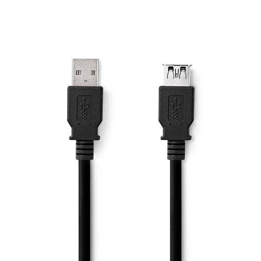 USB Cable USB 3.2 Gen 1 USB-A Male USB-A Female 5 Gbps Nickel Plated 2m Round