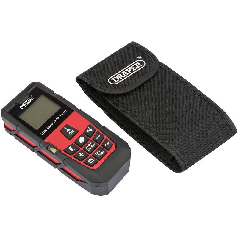 Draper 15102 Laser Distance Measurer 40M/132ft Metric/Imperial with LED Display