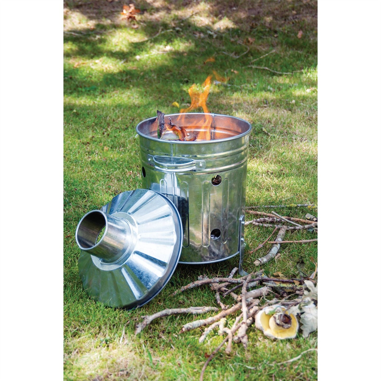 Draper Mini Galvanised Incinerator Bin Fire Burning Garden Waste Rubbish Wood - 53250