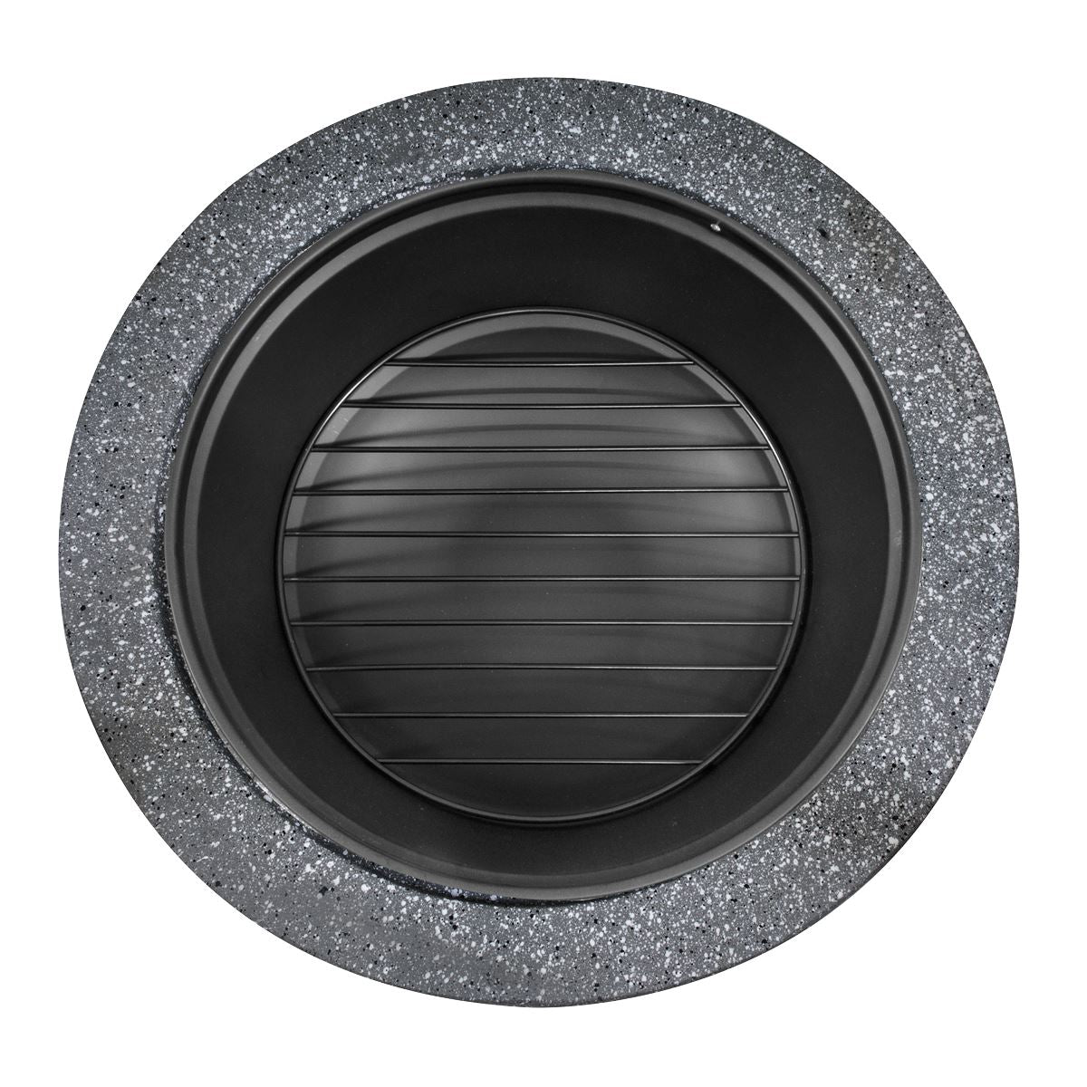 Sealey Dellonda Round MgO Fire Pit with BBQ Grill, 75cm, Safety Mesh Screen - Dark Grey DG191
