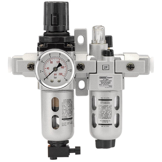 Expert 1/4" Bsp Combined Filter/Regulator/Lubricator Unit (Frl) Draper 24326
