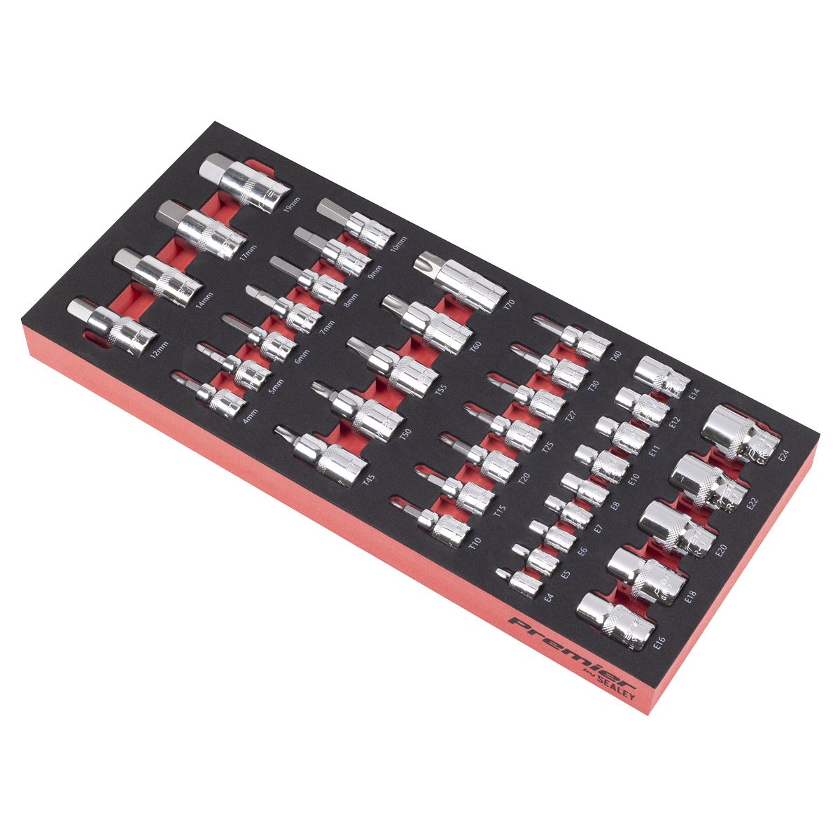 Sealey Premier Socket Bit Set with Tool Tray 37pc TBT61