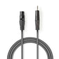 Nedis XLR Audio Cable XLR 3-Pin Male to 3.5mm Male 1.5m Grey COTH15300GY15