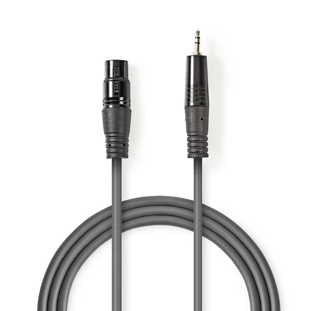 Nedis XLR Audio Cable XLR 3-Pin Male to 3.5mm Male 1.5m Grey COTH15300GY15