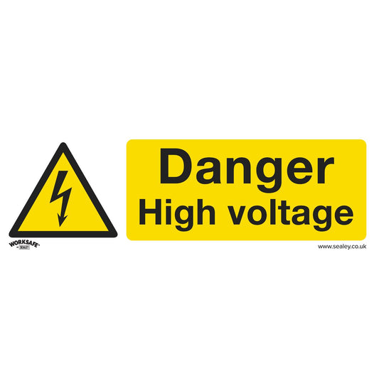 Sealey Safety Sign - Danger High Voltage - Rigid Plastic SS48P1