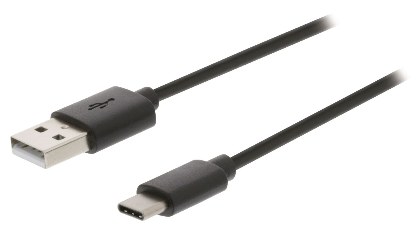 Valueline USB 2.0 Cable USB-C Male to A Male 1m Black