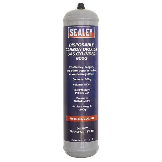 Sealey Gas Cylinder Disposable Carbon Dioxide 600g CO2/101