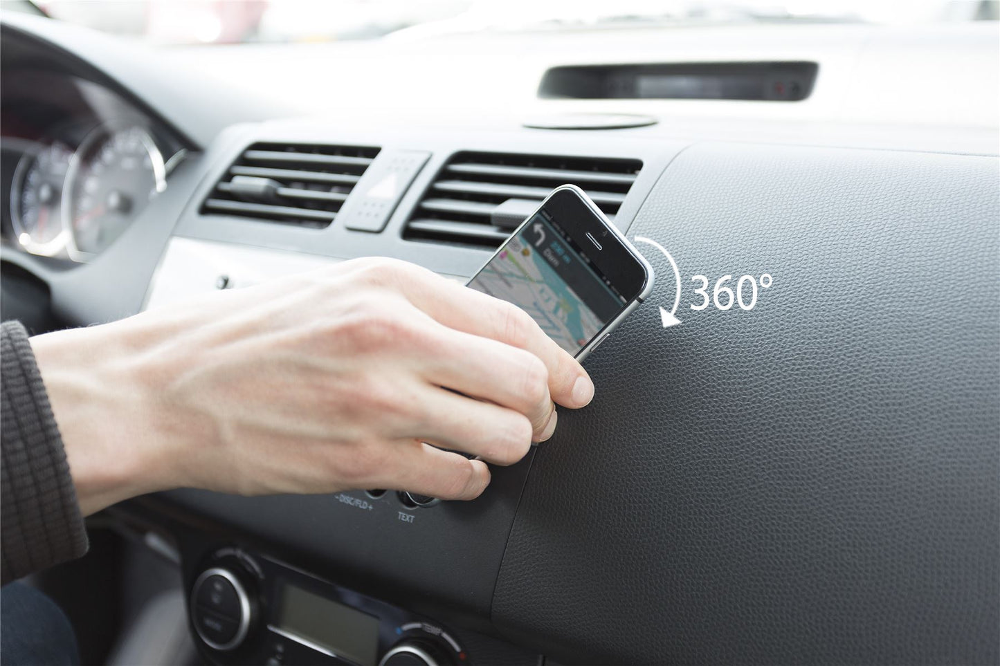 Konig Smartphone Car Mount Sticker 360° Rotation Black