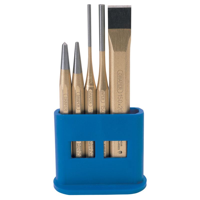 Draper 1x Expert 5 Piece Chisel and Punch Set Professional Tool 13042