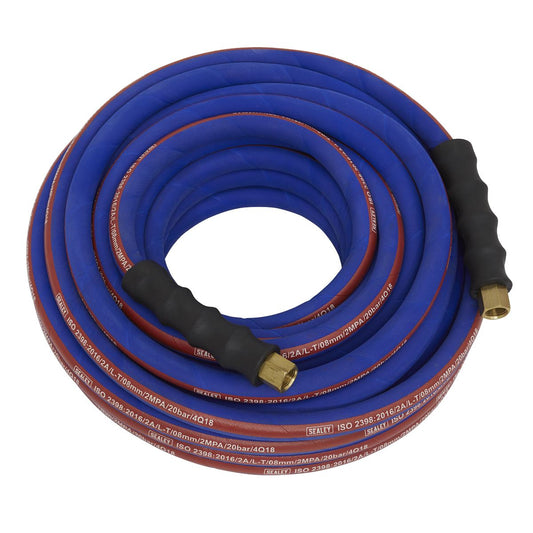 Sealey Air Hose 15m x 8mm with 1/4"BSP Unions Extra-Heavy-Duty AH15R