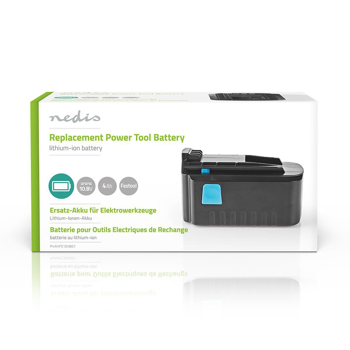 Nedis Power Tool Battery Li-Ion 10.8V 4Ah 43.2Wh Replacement for Festool