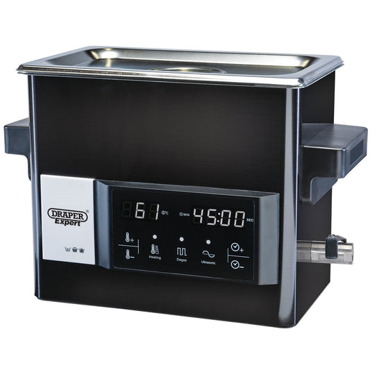 Draper 92635 Ultrasonic Cleaning Tank 9L High-Performance Transducers LED Touch