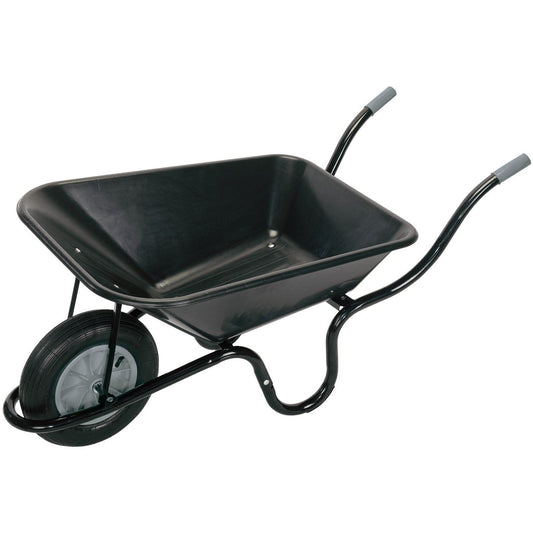 Draper 17993 Plastic Tray Wheelbarrow, Black, 85 Litre