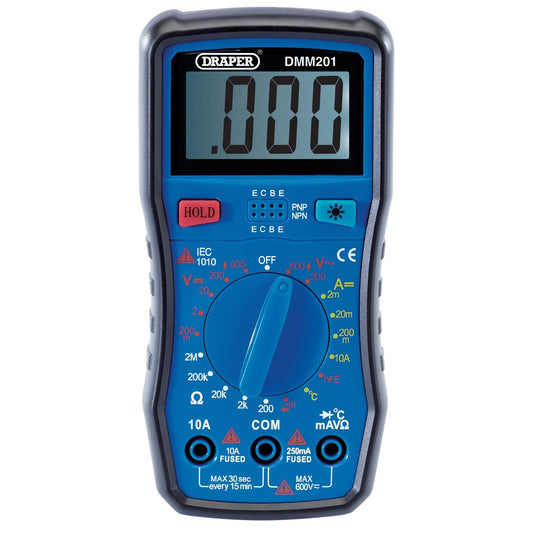 Draper 41818 DIGITAL MULTIMETER Tester AC/DC with TEST LEADS and TEMP PROBE