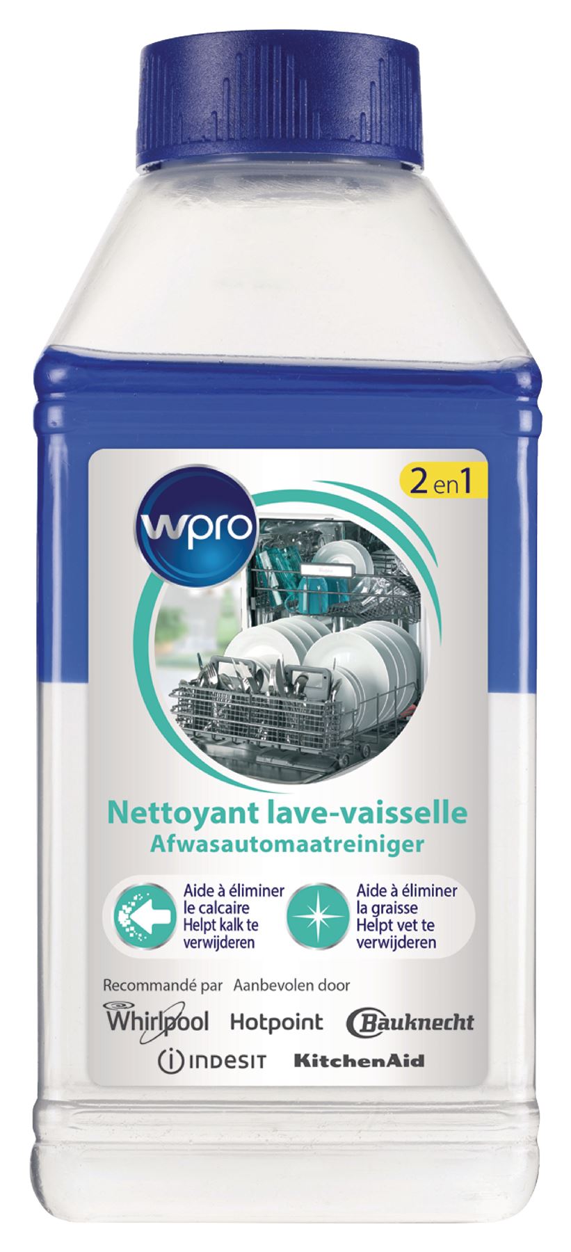 WPRO Cleaners Dishwasher 250ml Dishwasher cleaner, 2 in 1 250ml