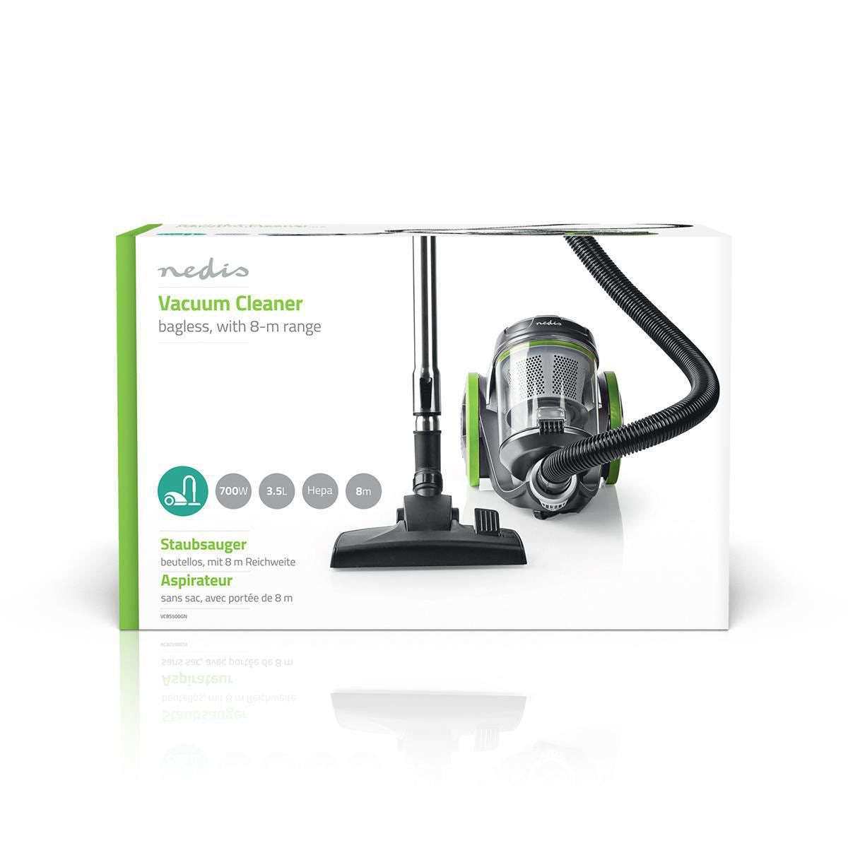 Nedis Vacuum Cleaner Bagless 700W 3.5L Dust Capacity Green