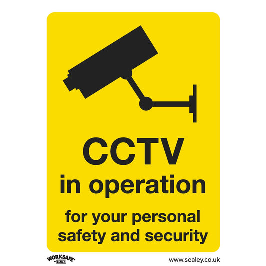 Sealey Warning Safety Sign - CCTV - Rigid Plastic SS40P1