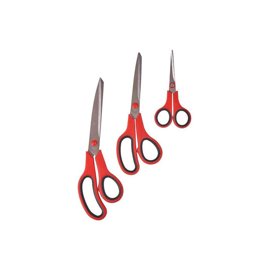 Amtech 3 Pack Scissor Set Stainless Steel Blades Grips 5-1/2" 8" 10" Kitchen