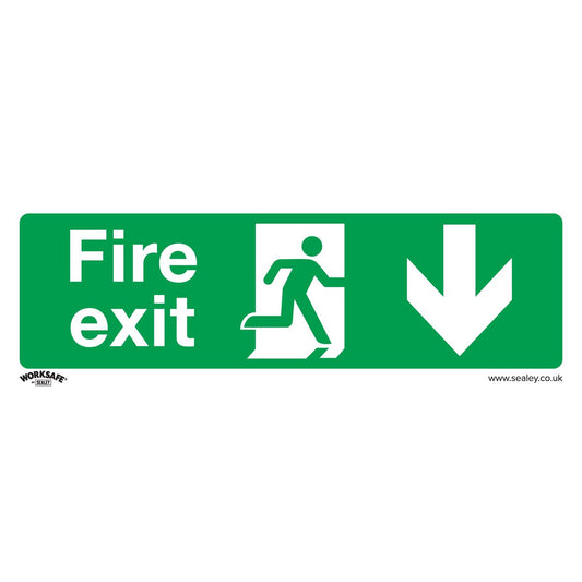 Sealey Safety Sign - Fire Exit (Down) - Rigid Plastic SS22P1