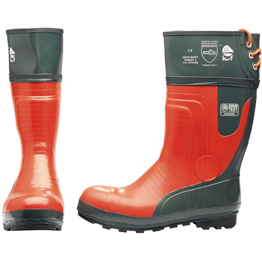 Draper Expert Mens Chainsaw Safety Boots Black / Orange Size 8