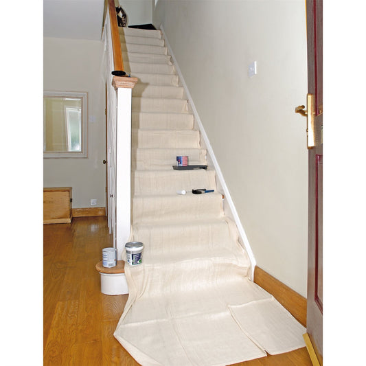 1x Draper 7.2 x 1M Cotton Dust Sheet For Stairways - 30940