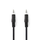 Nedis Stereo Audio Cable 3.5mm Male to 3.5mm Male 10m Black CAGP22000BK100