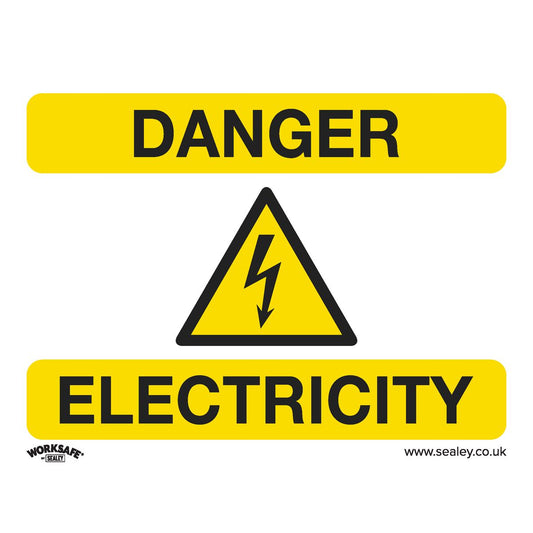 Sealey Safety Sign - Danger Electricity - Rigid Plastic - Pk of 10 SS41P10