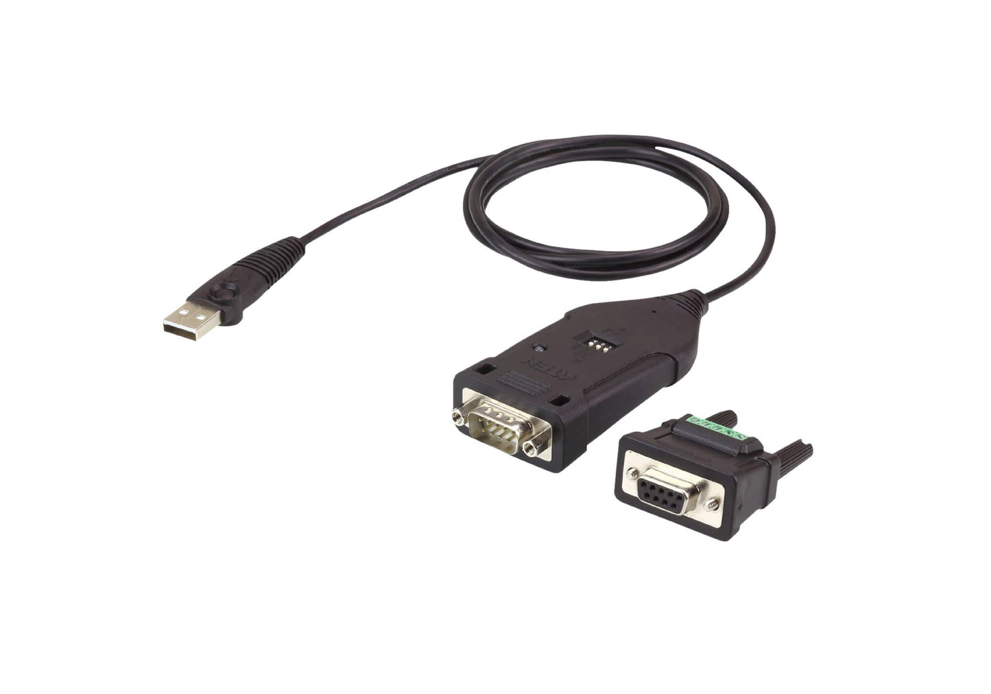 Aten USB 2.0 Adapter USB A Male to D-SUB 9-Pin Male Black UC485-AT