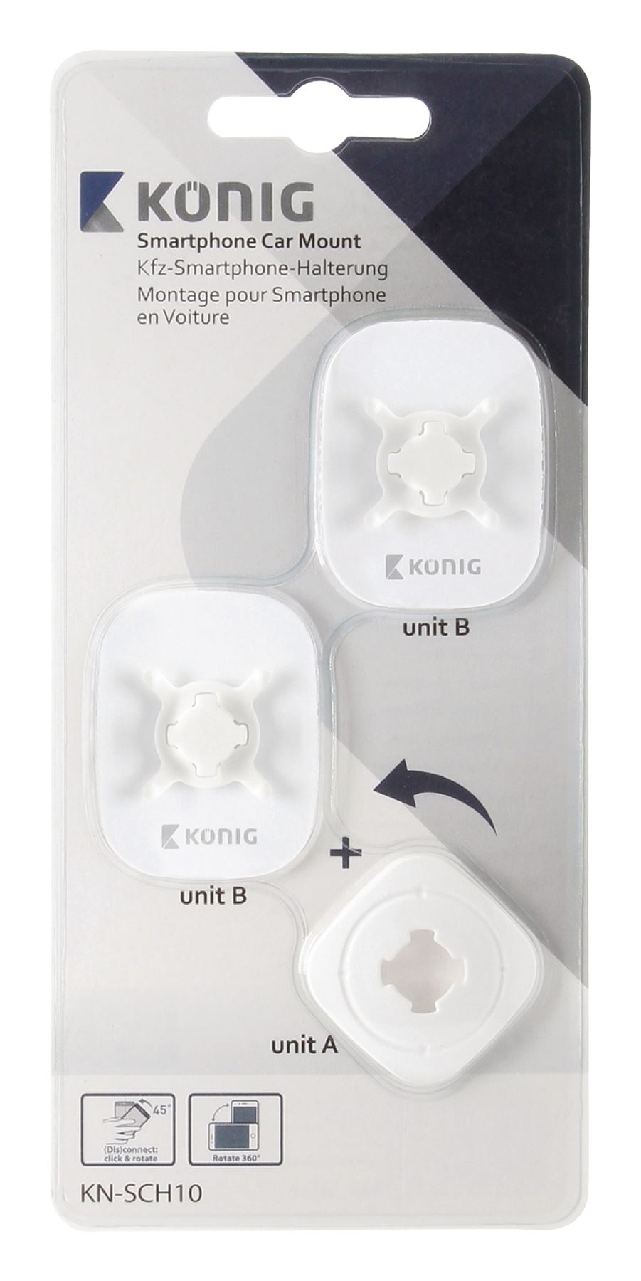 Konig Smartphone Car Mount Sticker 360° Rotation White