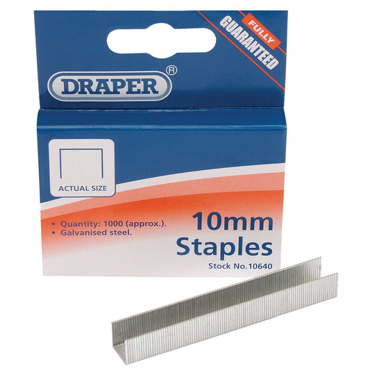 Draper Steel Staples, 10mm (Pack of 1000) 10HT (10640)