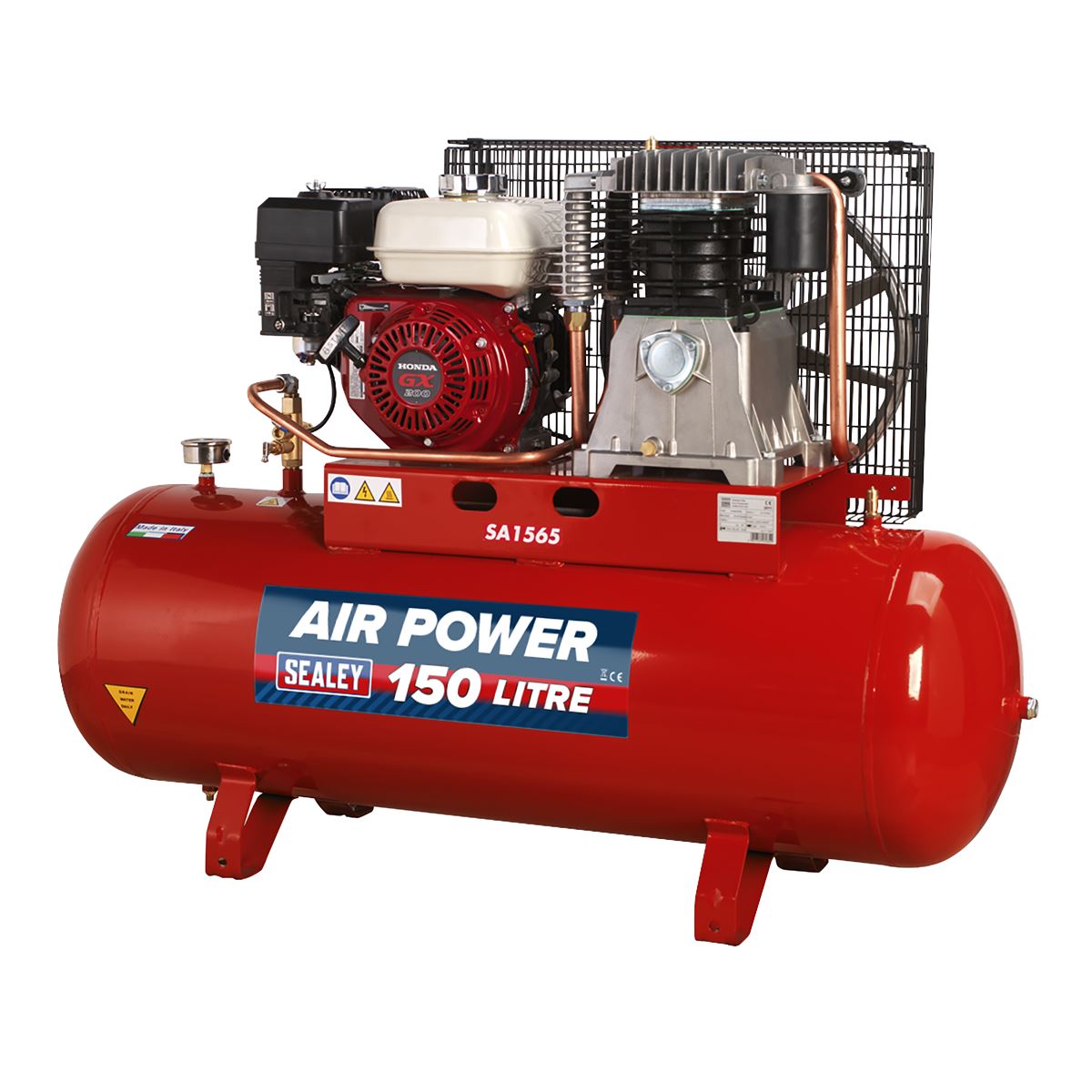 Sealey Air Compressor 150L Belt Drive Petrol Engine 6.5hp SA1565