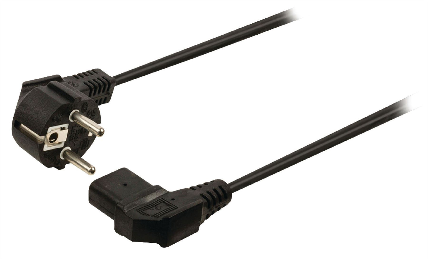 Valueline Power cable Schuko angled male to IEC-320-C13 angled 5m black