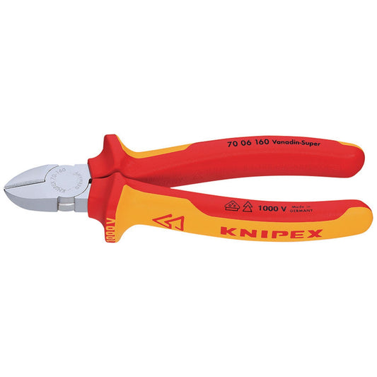 Knipex 70 06 160 diagonal cutters accurate cutting up to Ø4.0mm, insulated/VDE