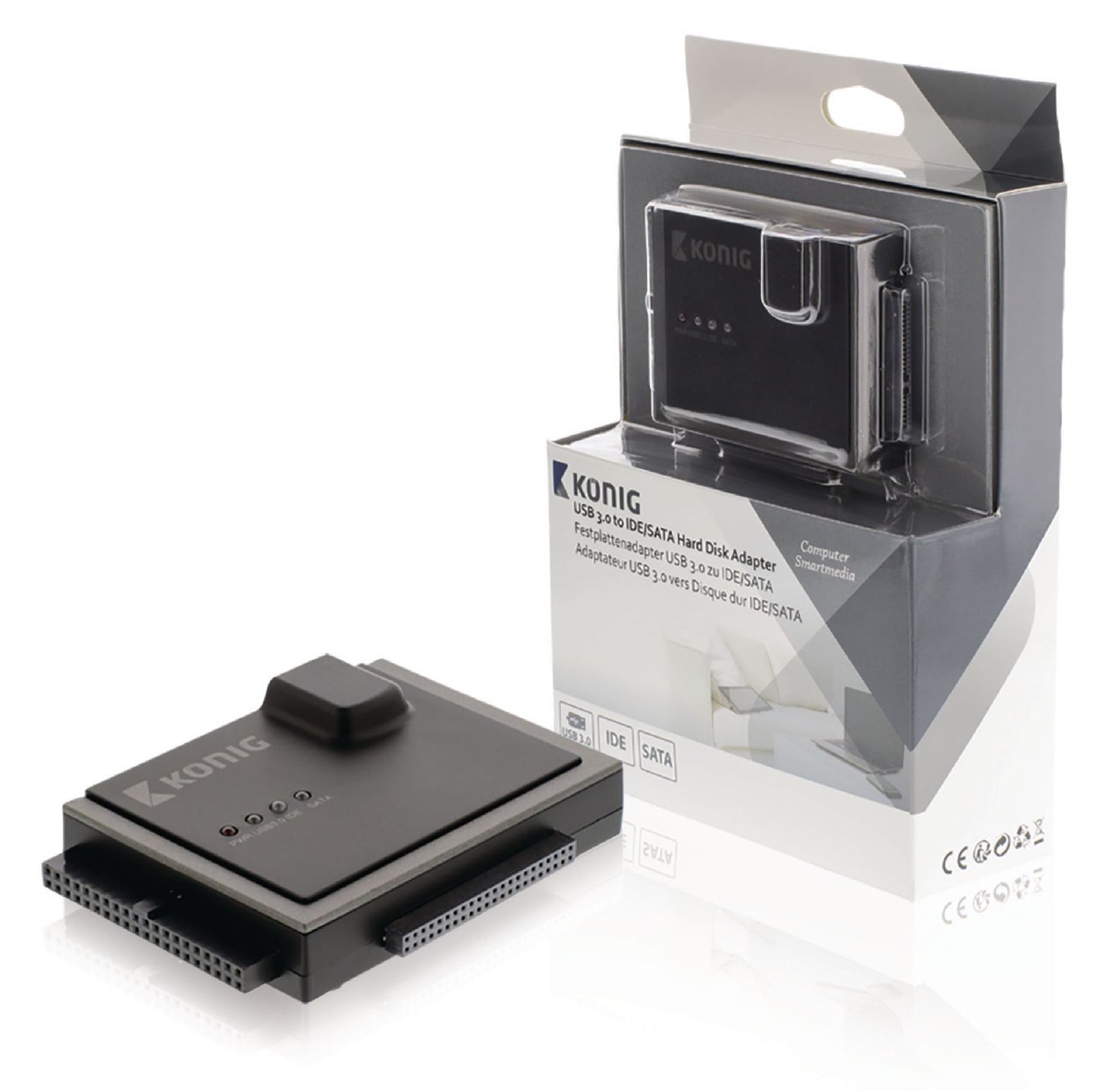 Konig Hard Disk Adapter IDE + SATA Black/Silver CSU3HDASI100