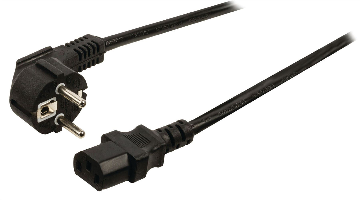 Valueline Power cable Schuko angled male to IEC-320-C13 3m black