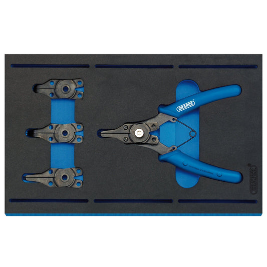 Draper Interchangeable Circlip Plier Set in 1/4 Drawer EVA Insert Tray (5 Piece) - 63196