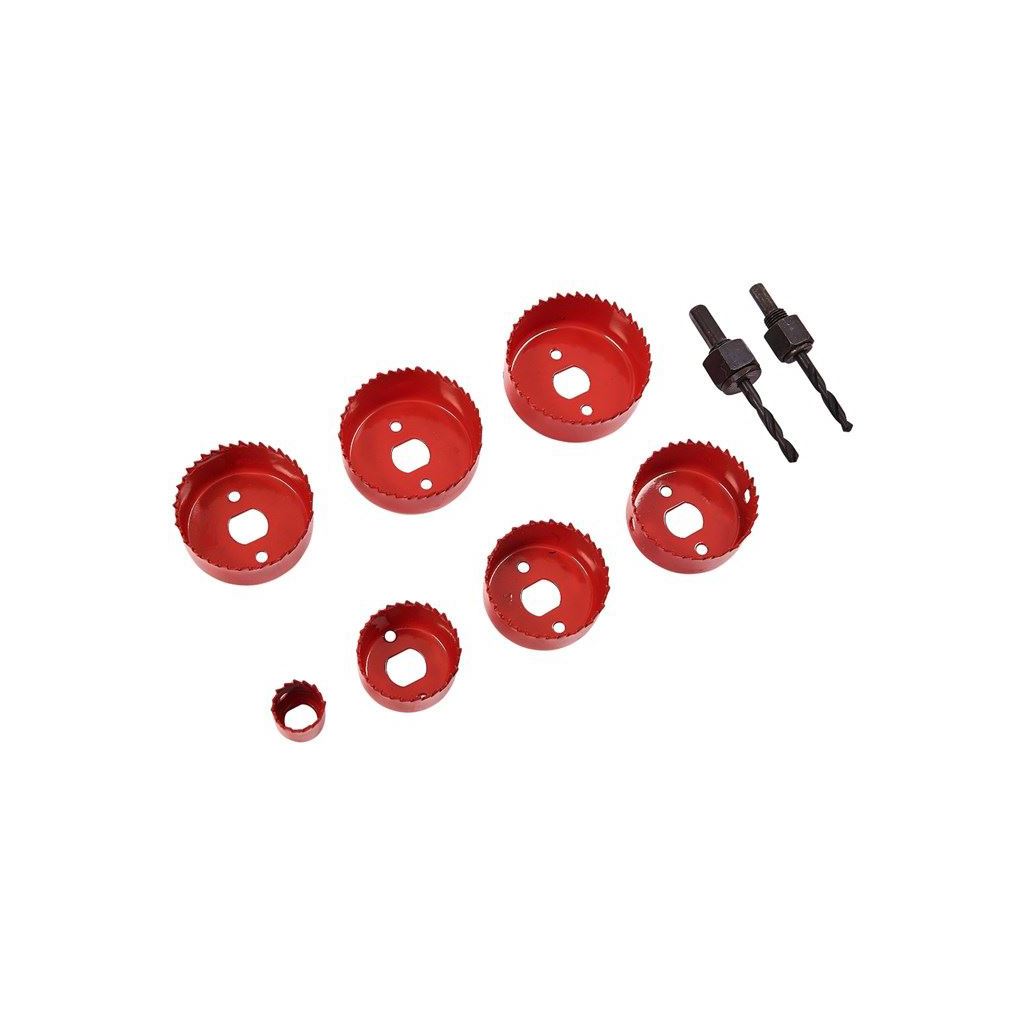 9 Piece Hole Saw Set Down Light Hole Cutter Circular Tooth Drive Arbor 22mm-67mm - M1625