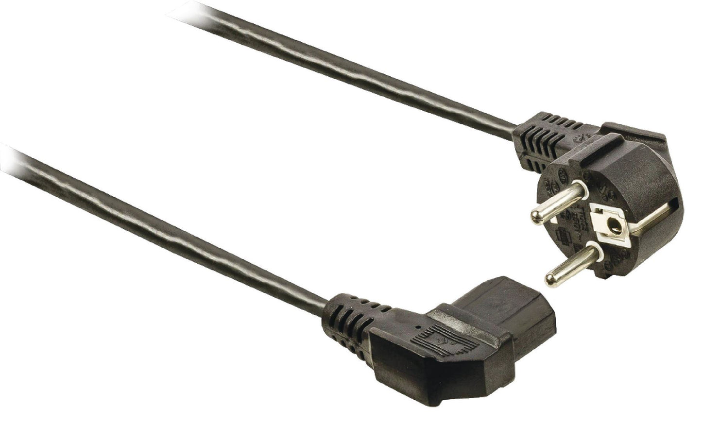 Valueline Power cable Schuko angled male to IEC-320-C13 angled 5m black
