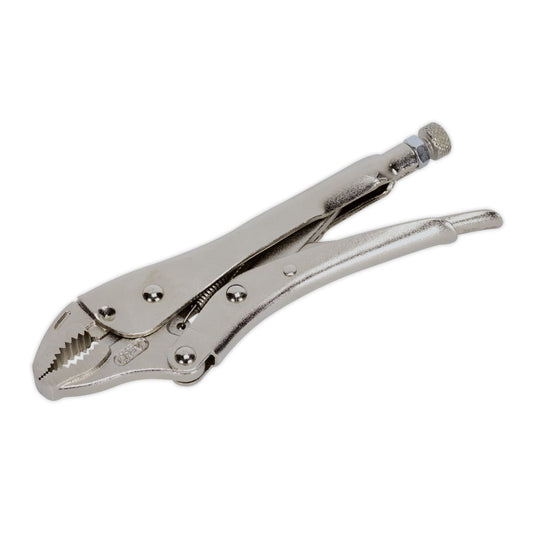 Sealey Locking Pliers Curved Jaws 180mm 0-35mm Capacity AK6820