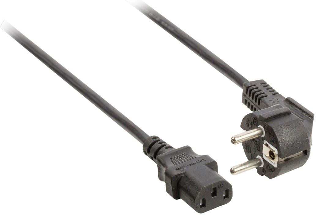 Valueline Power cable Schuko angled male to IEC-320-C13 5m black