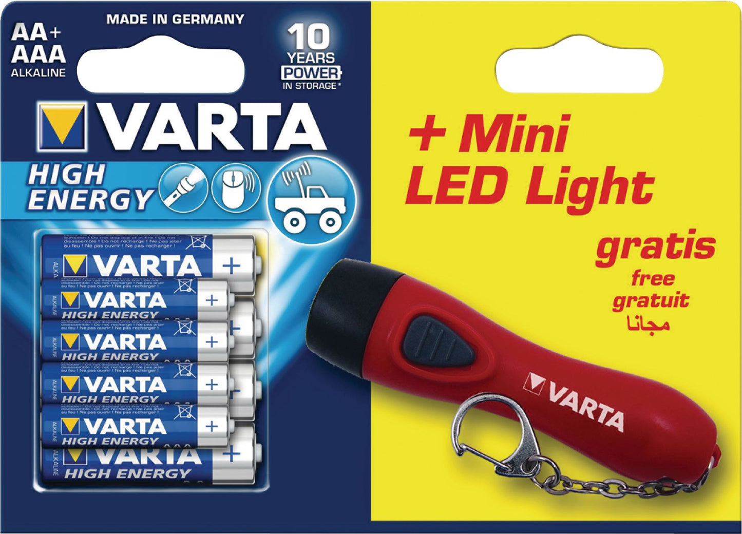 Varta 8x AA Alkaline Batteries AA High Energy 8-Promotional Blister Pack