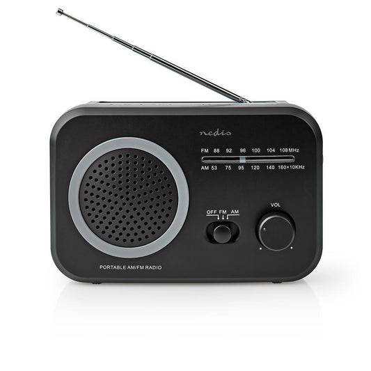 Nedis FM Radio Portable AM/FM Battery Powered/Mains Powered Analogue 1.8W