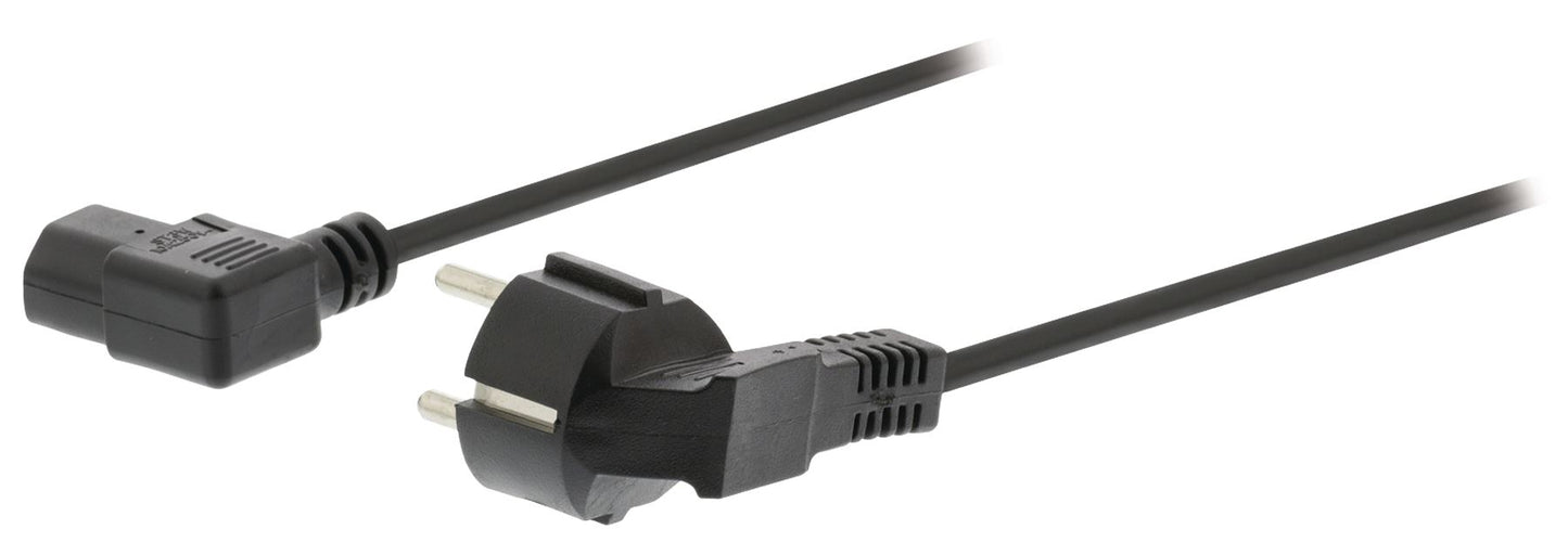 Valueline Power cable Schuko angled male to IEC-320-C13 angled 5m black