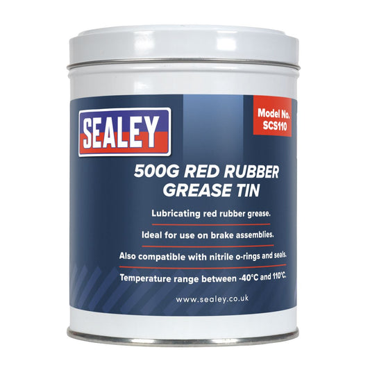 Sealey Red Rubber Grease 500g Tin SCS110