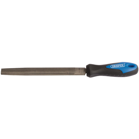 Draper High Carbon Steel Half Round Hand File With Soft Grip Handle - 150mm